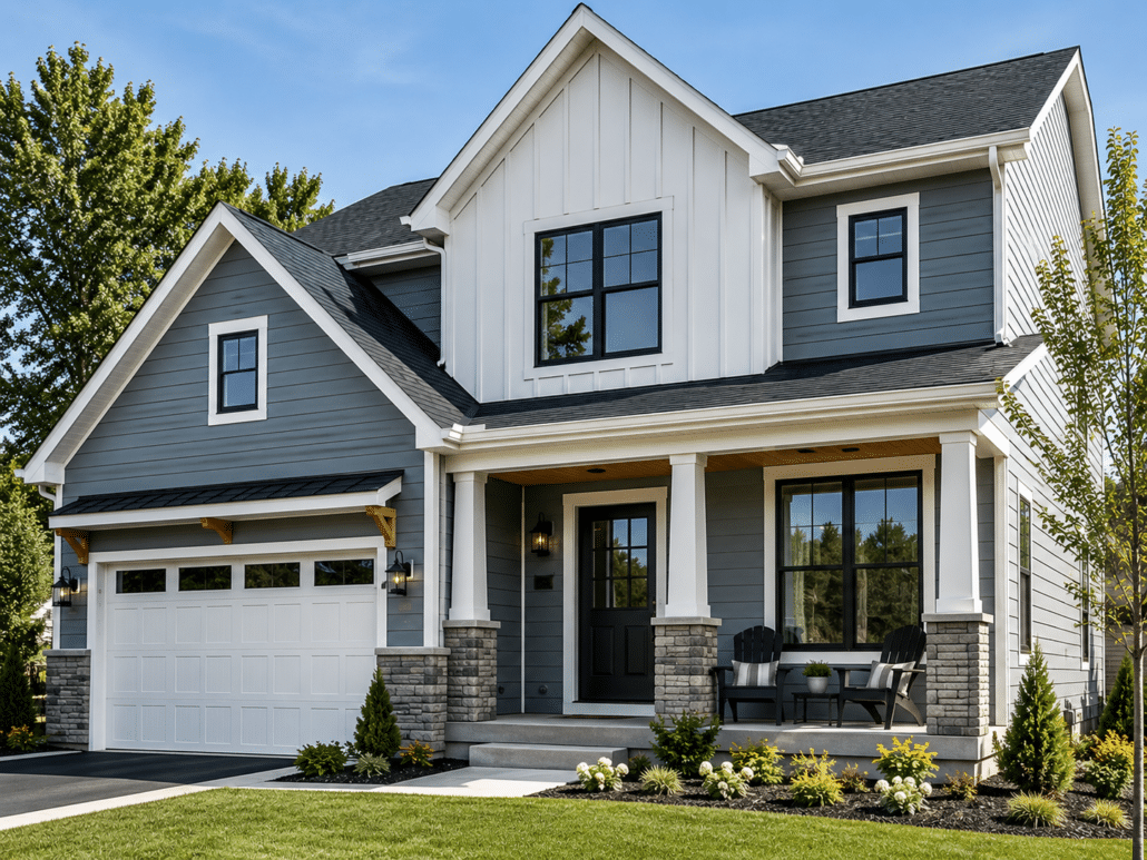 Horizontal and vertical siding on a Minnesota home