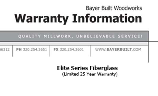 You are currently viewing Bayer Built Doors Elite Series Limited Warranty