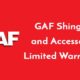 GAF Shingle and Accessory Limited Warranty