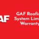 GAF Roofing System Limited Warranty